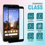 Wholesale Google Pixel 3a XL Full Tempered Glass Screen Protector Case Friendly (Black Edge)
